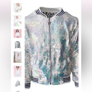 Lola + the boys, NWT, IRIDESCENT STAR SEQUIN BOMBER